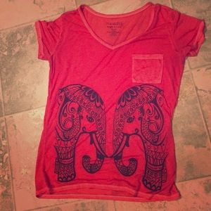 Boho pink elephant tee and NWT black tank top